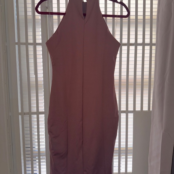 Double layer Mauve halter neck dress - Picture 3 of 5